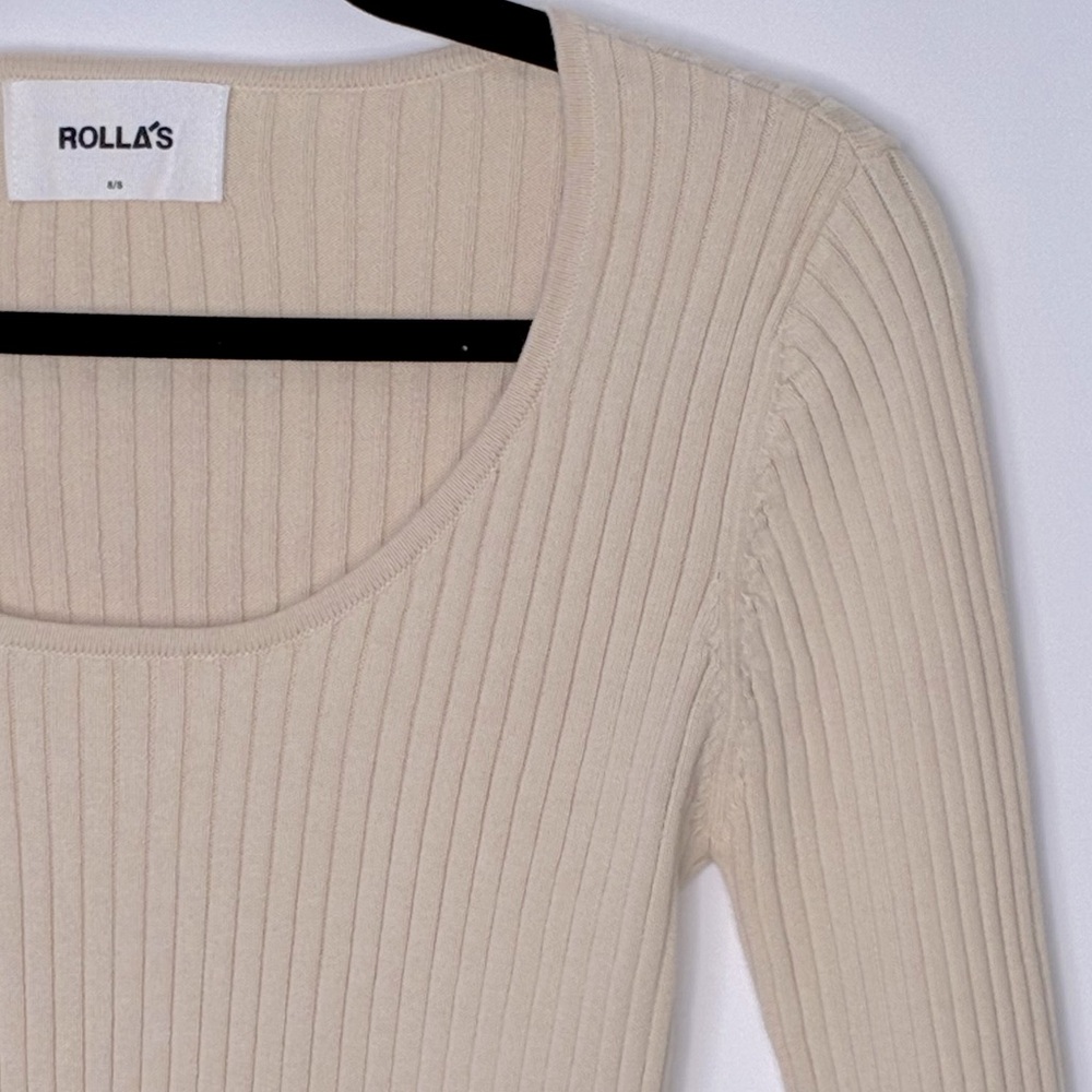 ROLLA'S Natural Ribbed Sweater Size 8/S #0028 - Picture 3 of 14